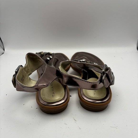 Tahari Metallic Taupe Sandals with Embellishments Size 9 - Picture 4 of 9